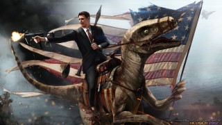 Mr. Gorbachev, tear down this wall! – Ronald Reagan Rides a Raptor